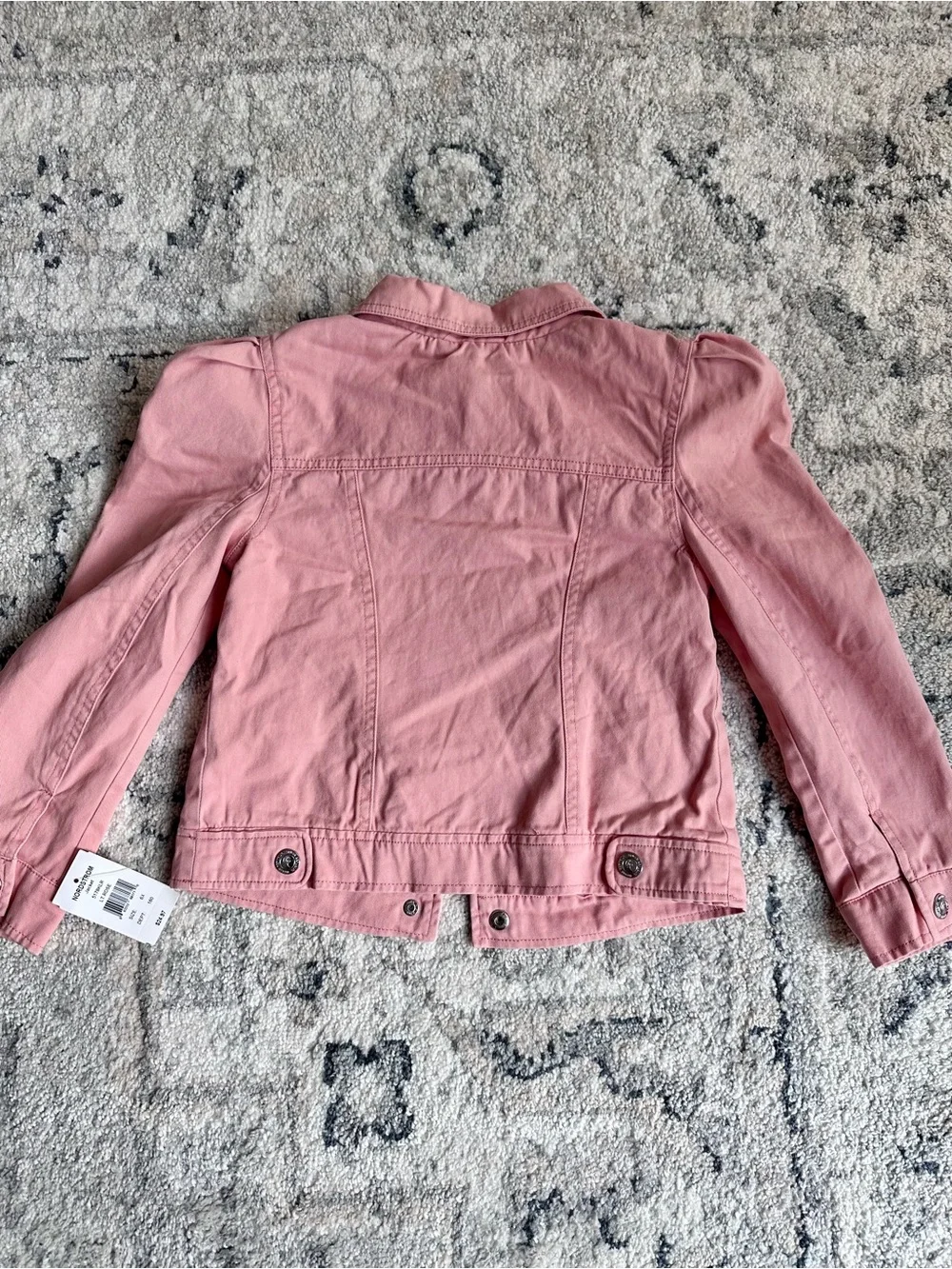 Urban Republic girls size 6X blush pink denim style puff shoulder jacket